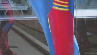 Lover fucks a beautiful blonde in a Captain Marvel costume